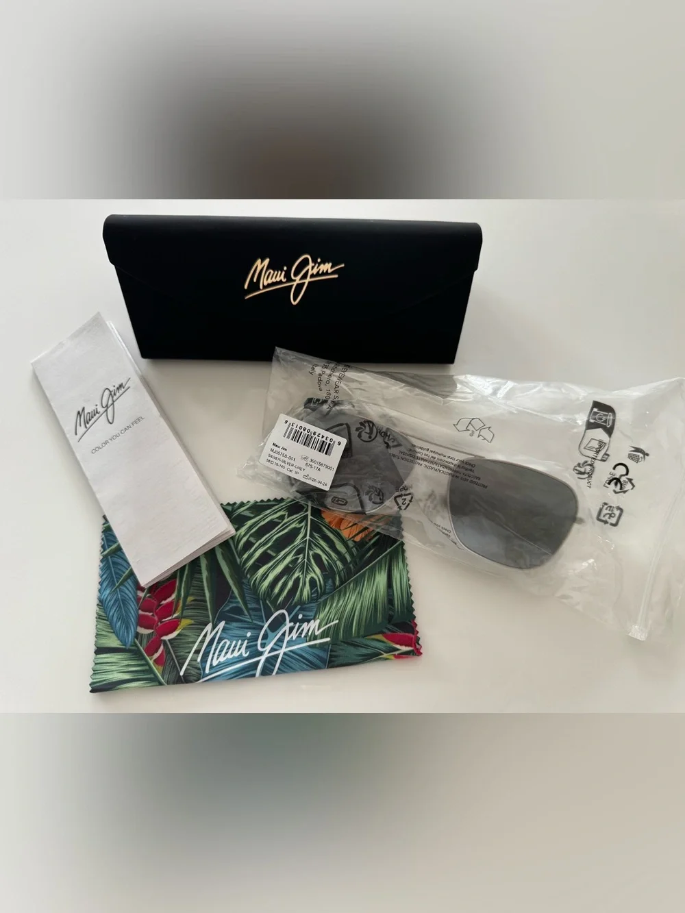 Maui Jim Na’auao Sunglasses Silver Frame Neutral Grey Polarized MauiPure Lens